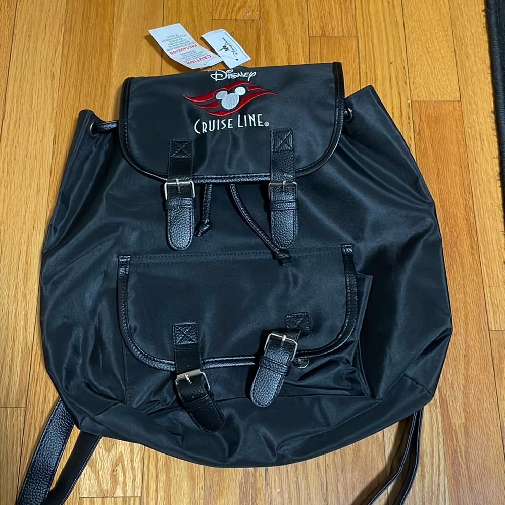 NEW! Disney Cruise Line Backpack Black Embroidered Travel Retired Design